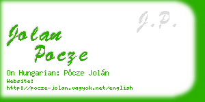 jolan pocze business card